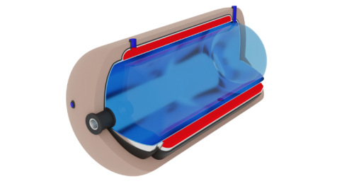 Bojler ERMET 120l poziomy DWUPŁASZCZOWY ŻYWICOWANY nie wymaga anody bezobsługowy wymiennik podgrzewacz! ▶WYSYŁKA POBRANIOWA GRATIS!◀