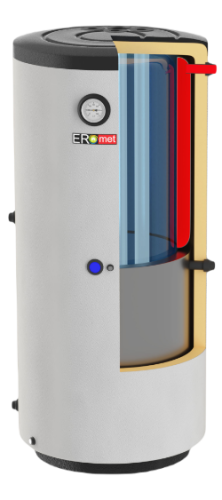Bojler ERMET 100L SOLAR pionowy w skaju DWUPŁASZCZOWY ŻYWICOWANY nie wymaga anody bezobsługowy wymiennik podgrzewacz JAK 2W! ▶WYSYŁKA POBRANIOWA GRATIS!◀